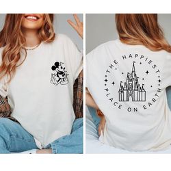 comfort colors the happiest place one earth shirt, magical castle shirt, mickey castle shirt, disney vacation shirt