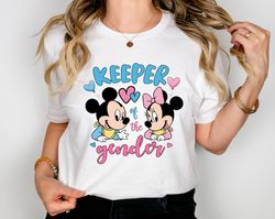 mickey and minnie gender reveal shirt, disney keeper of the gender shirt, gender reveal shirt, boy or girl, new mom