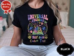 custom 2024 universal studios family trip shirt, wizard house family vacation shirt