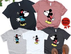 custom classic mickey and minnie kiss shirt valentine couple matching shirt matching