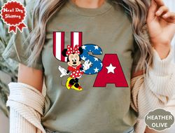 disney minnie and mickey usa 4th july shirt, usa flag shirt shirt