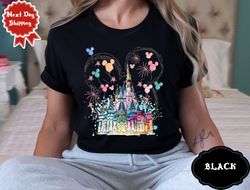 disney watercolor mickey castle t-shirt, disney castle shirt