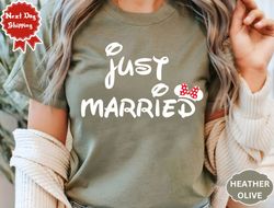 just married - (a year ago) disney couples matching unisex t shirts