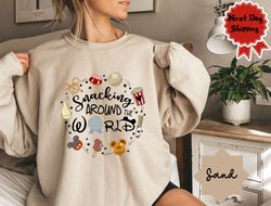 snacking around the world sweatshirt, disney snacks hoodie