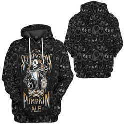 print black hoodie jack-candy pumpkin nightmare before chistmas