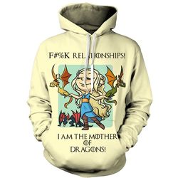 relationships, i am the mother of dragon pullover nude color hoodie 3d