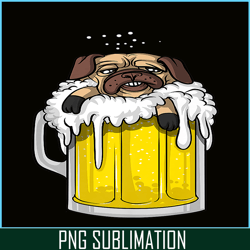 pug dog beer drinking party png beer and pug dog png drunk dog png