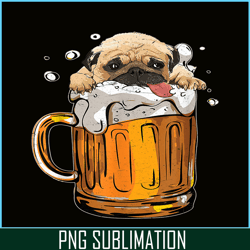 pug dog drinks beer png cute drunk dog png beer lover png