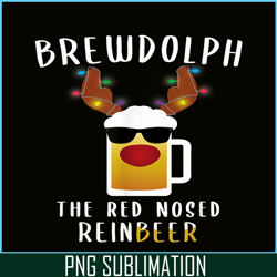 brewdolph png the red nosed reinbeer png funny christmas gift for beer lover png