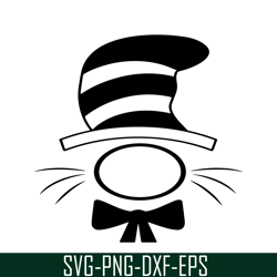 cat in the black white hat monogram svg, dr seuss svg, cat in the hat svg ds105122302