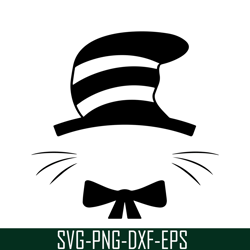 black cat with hat monogram svg, dr seuss svg, cat in the hat svg ds105122308