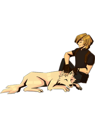 leon with dog