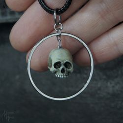 skull earrings, human skull jewelry, dark pendant, gothic earrings, witchy things.