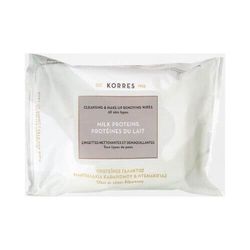 korres protein milk cleansing wipes for face & eyes