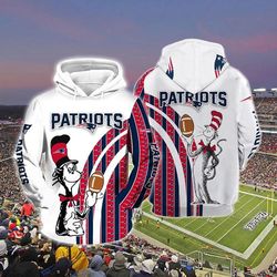 the cat in the hat new england patriots 3d hoodie