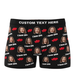 personalized text boxer briefs custom face under wear - your face on it - valentine's day gift for him/husband/lover