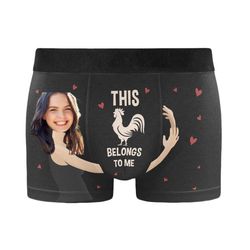 personalized boxers briefs custom face funny couple valentine gift underwear - this is mine