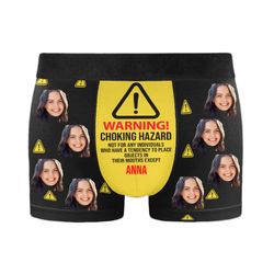 personalized boxers warning - do not touch underwear couple hilarious surprise present