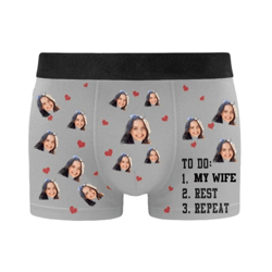 personalized boxers briefs custom face to do list funny gift wife husband