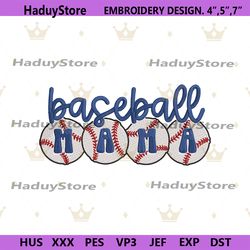 baseball mama machine embroidery instant design