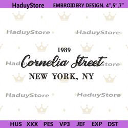 1989 cornelia street new york embroidery design