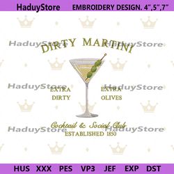 dirty martini embroidery download digital download files