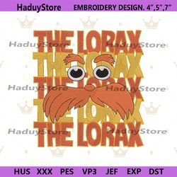 the lorax face embroidery instant design file