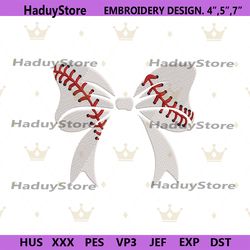 baseball bow embroidery design files digital download files