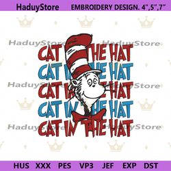 cat in the hat dr seuss machine embroidery design files