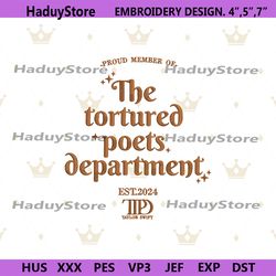 member the tortured poets department embroidery instant files download