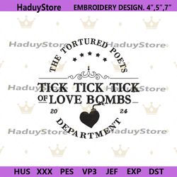 tick tick tick of love bombs taylor album embroidery download files