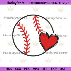 baseball heart logo embroidery download digital