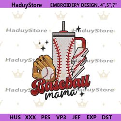 baseball mama embroidery design instant files