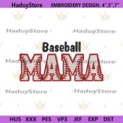 baseball mama embroidery design digital digital download files