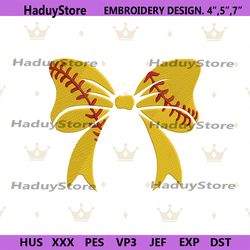 softball bow embroidery design files digital download files