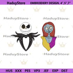 jack skellington embroidery download files, sally machine embroidery instant design, halloween couple embroidery instant