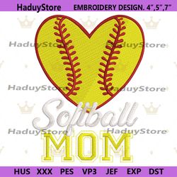 softball mom embroidery instant design, baseball softball embroidery download files, mother day embroidery digital files