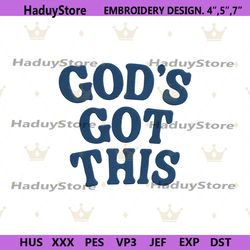 gods got this embroidery digital instant, god machine embroidery design files, gods got this wordmark embroidery files d