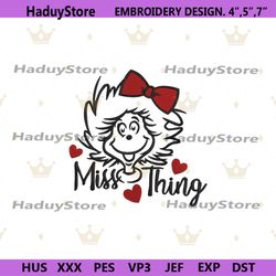 miss thing girl dr. seuss embroidery design instant, little miss thing machine embroidery instant file, miss thing embro