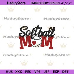 softball mom embroidery digital design , softball embroidery file, ball mom embroidery instant, motherday embroidery dow