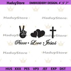 peace love jesus embroidery instant design files, jesus embroidery design download, jesus peace mbroidery design files d