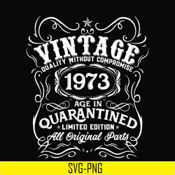 vintage 1973 age in quarantined limited edition svg, limited edition svg, 1973 birthday svg, png, dxf, eps digital file