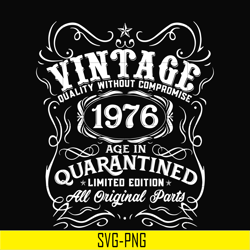 vintage 1976 age in quarantined limited edition svg, limited edition svg,1976 birthday svg, png, dxf, eps digital file n