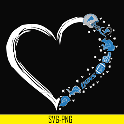 detroit lions heart svg, lions svg, png, dxf, eps digital file nnfl0095