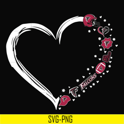 atlanta falcons heart svg, atlanta falcons svg, png, dxf, eps digital file nnfl0099