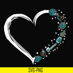 miami dolphins heart svg, miami dolphins svg, png, dxf, eps digital file nnfl0106