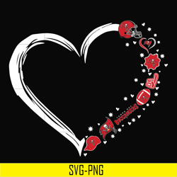 tampa bay buccaneers heart svg, buccaneers svg, png, dxf, eps digital file nnfl0114