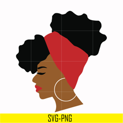 black woman with scarf svg, png, dxf, eps digital file oth0001