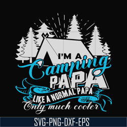 i am a camping papa like a normal papa only much cooler svg, png, dxf, eps digital file cmp005