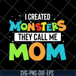 i created momsters they call me mom svg, mother's day svg, eps, png, dxf digital file mtd08042118